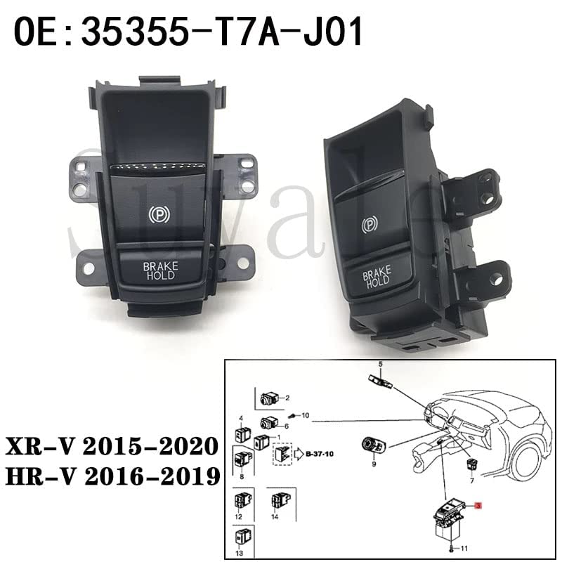 GJCC 35355T7AJ01 35355-T7A-J01 12Pin Electronic Automatic Hand Brake Button Parking switchs Auto for XR-V 2015-2020 Idle Stop Speed Switch HRV XRV VEZELs Electric Switche Hon/das 35355T7A-J01 - Image 2